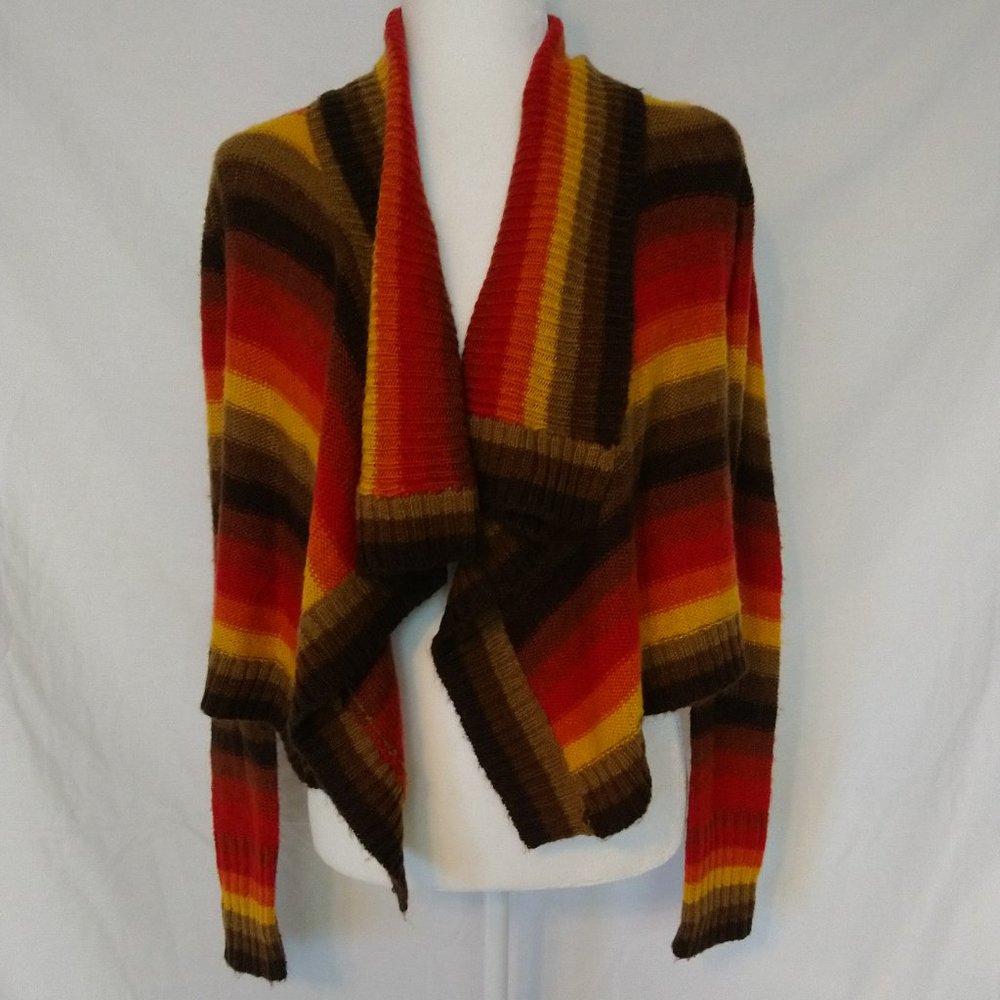 Rock Multi-colored Cropped Open Front Cardigan